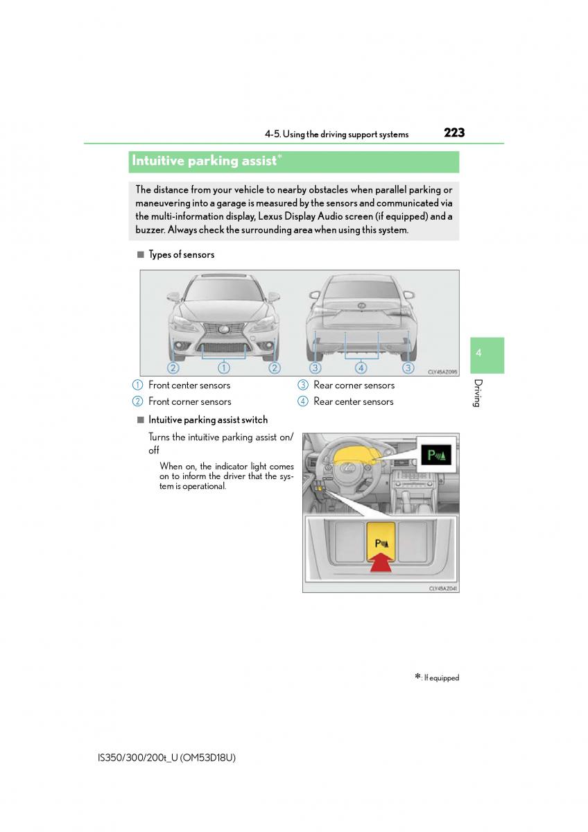 Lexus IS200t III 3 owners manual / page 223