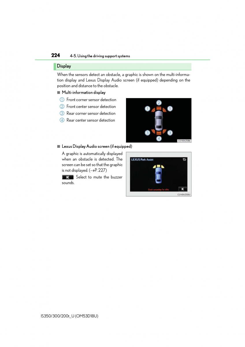 Lexus IS200t III 3 owners manual / page 224