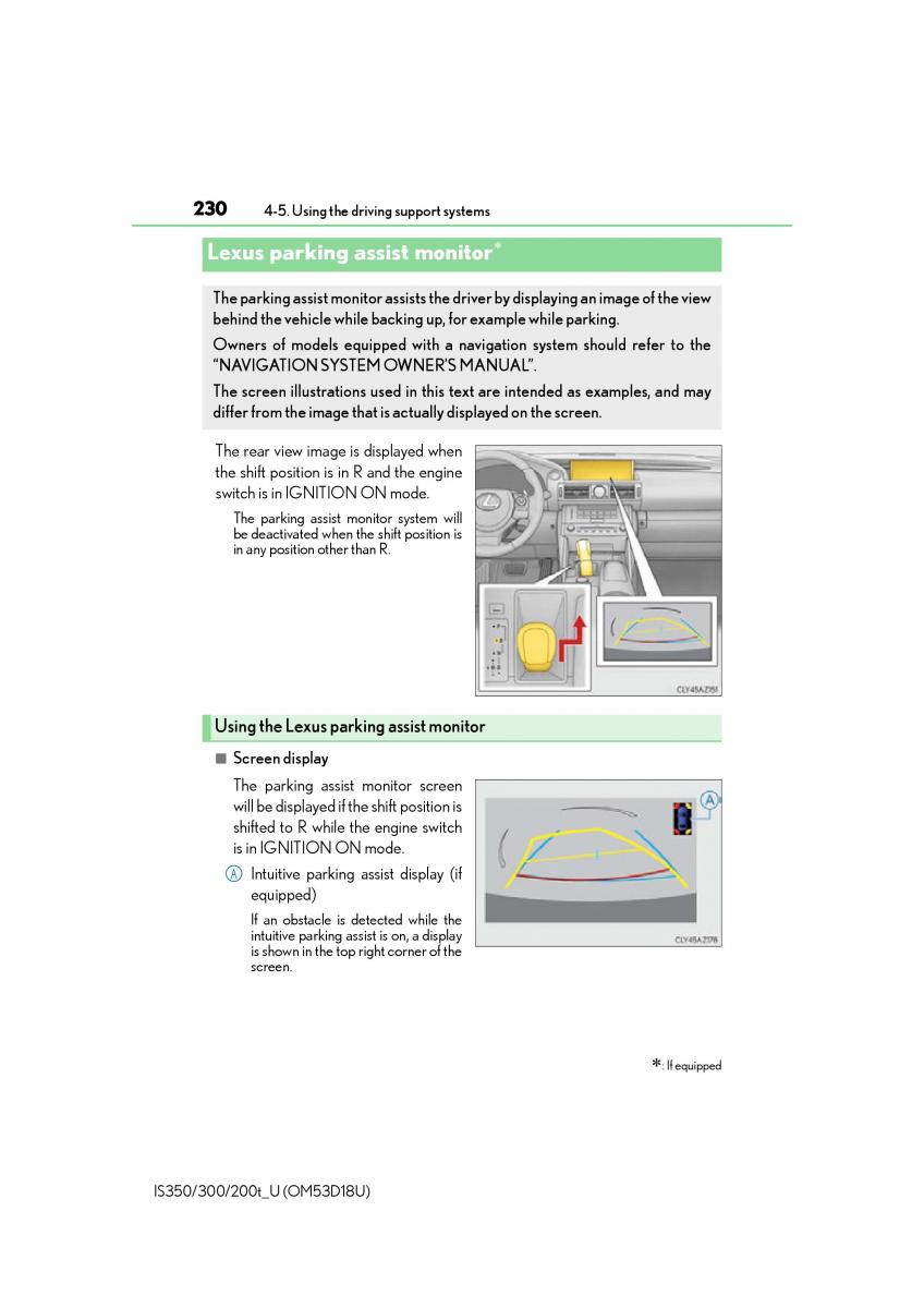 Lexus IS200t III 3 owners manual / page 230