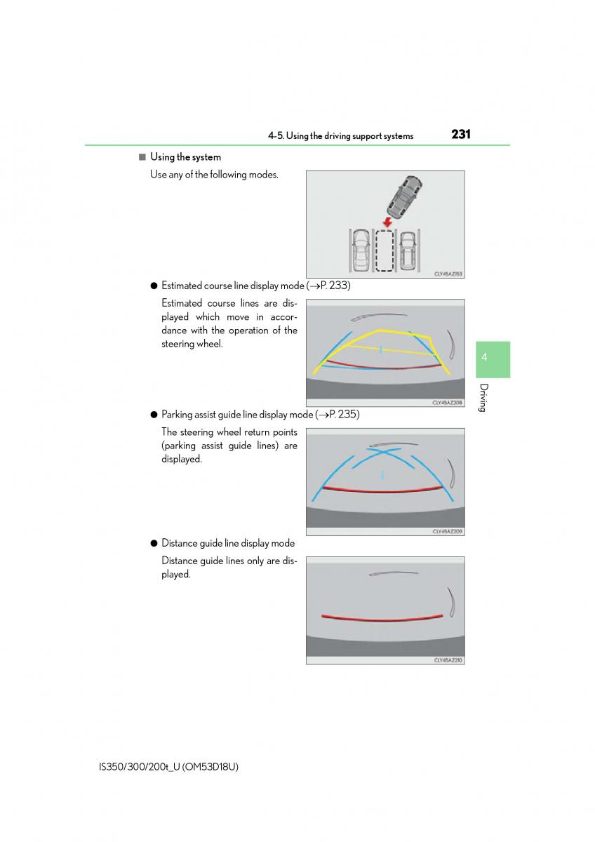Lexus IS200t III 3 owners manual / page 231