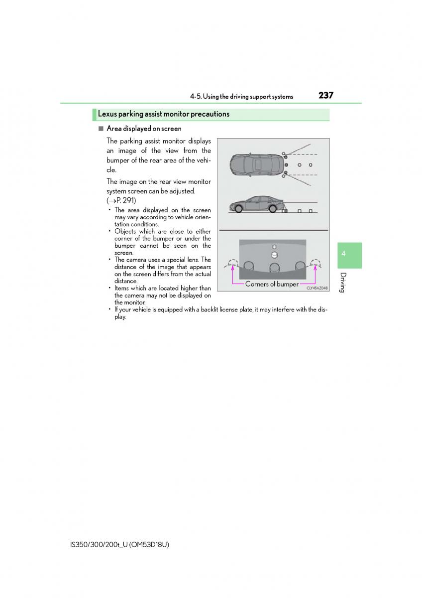 Lexus IS200t III 3 owners manual / page 237