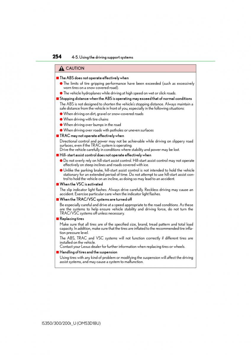 Lexus IS200t III 3 owners manual / page 254