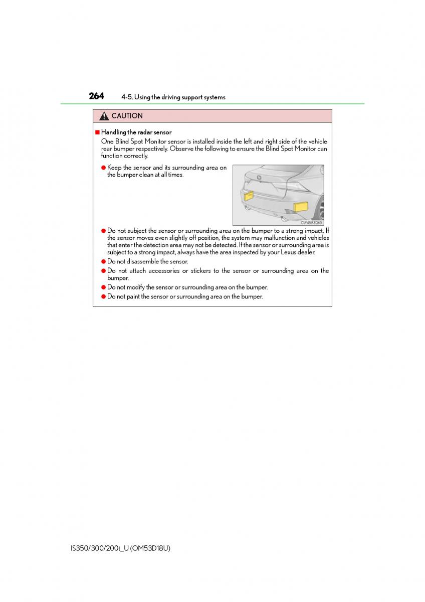 Lexus IS200t III 3 owners manual / page 264