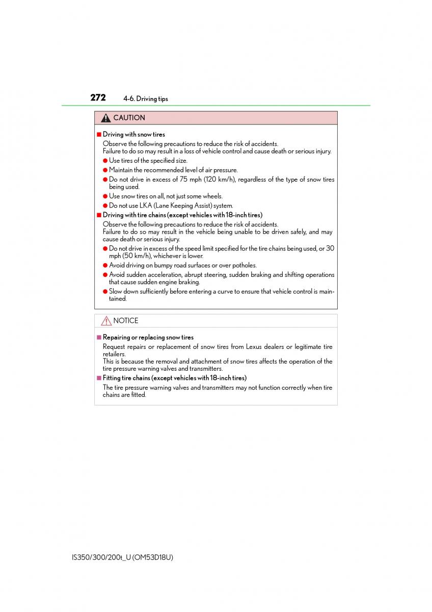 Lexus IS200t III 3 owners manual / page 272