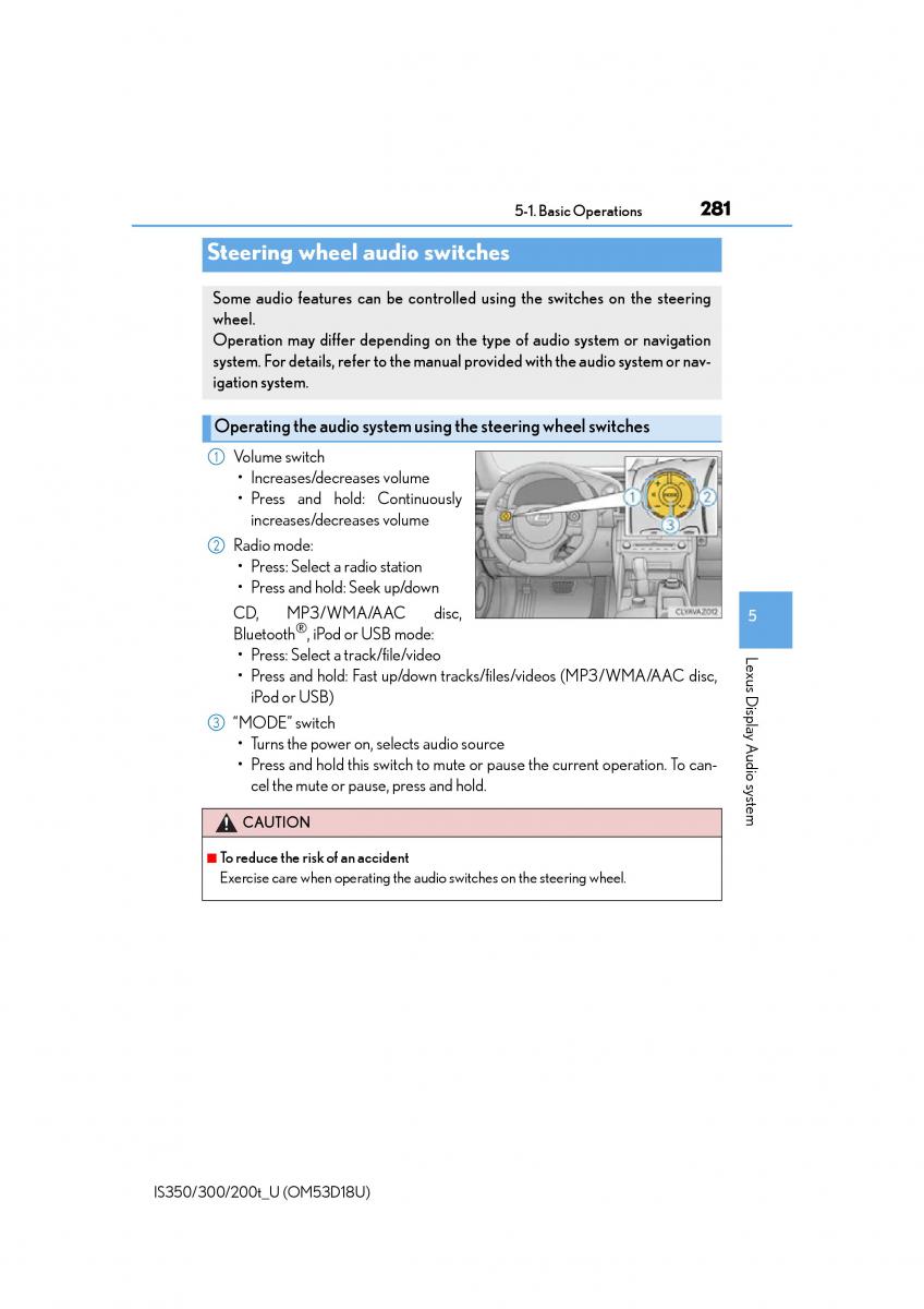 Lexus IS200t III 3 owners manual / page 281