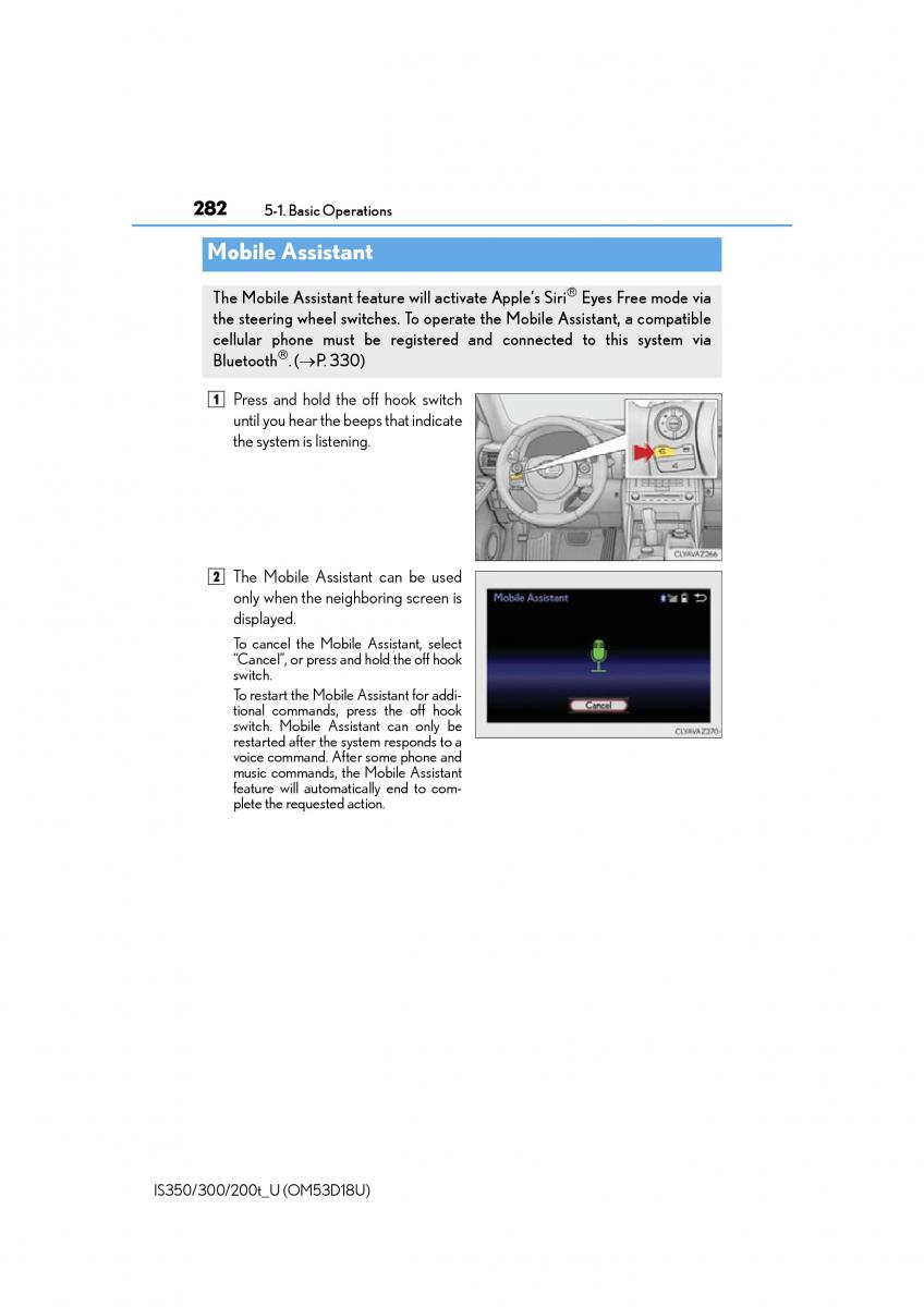 Lexus IS200t III 3 owners manual / page 282