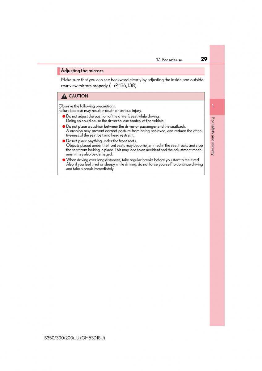 Lexus IS200t III 3 owners manual / page 29