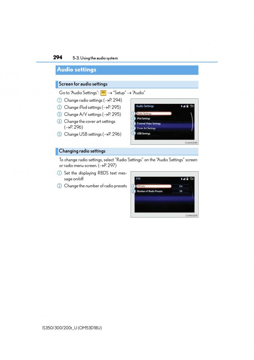 Lexus IS200t III 3 owners manual / page 294