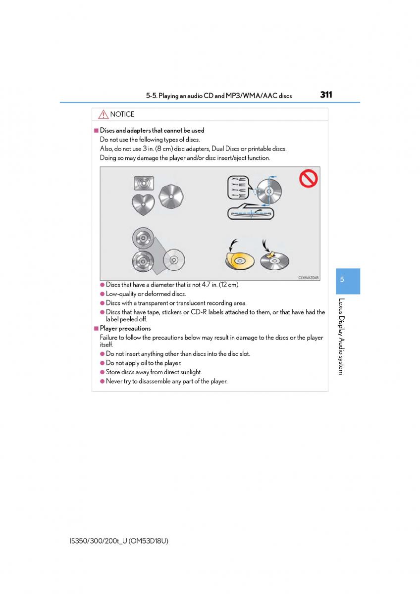 Lexus IS200t III 3 owners manual / page 311