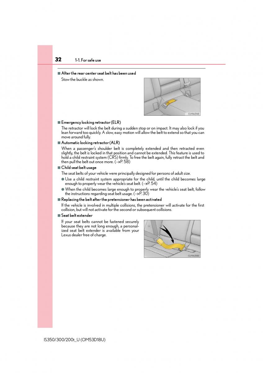 Lexus IS200t III 3 owners manual / page 32