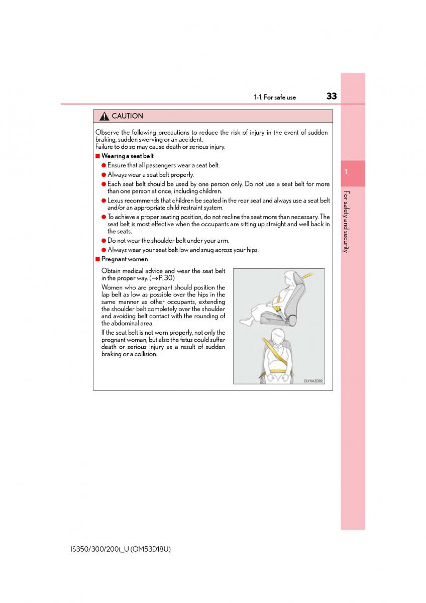 Lexus IS200t III 3 owners manual / page 33