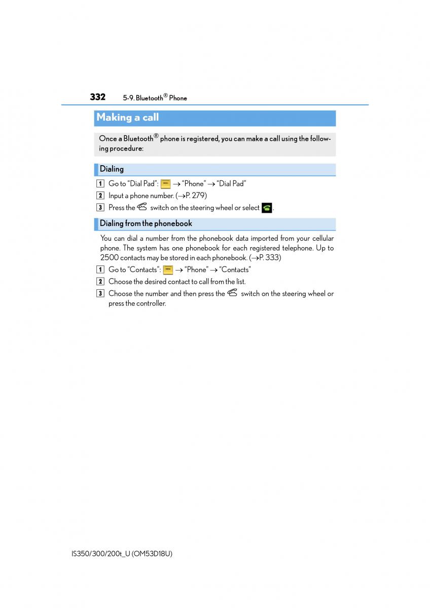 Lexus IS200t III 3 owners manual / page 332