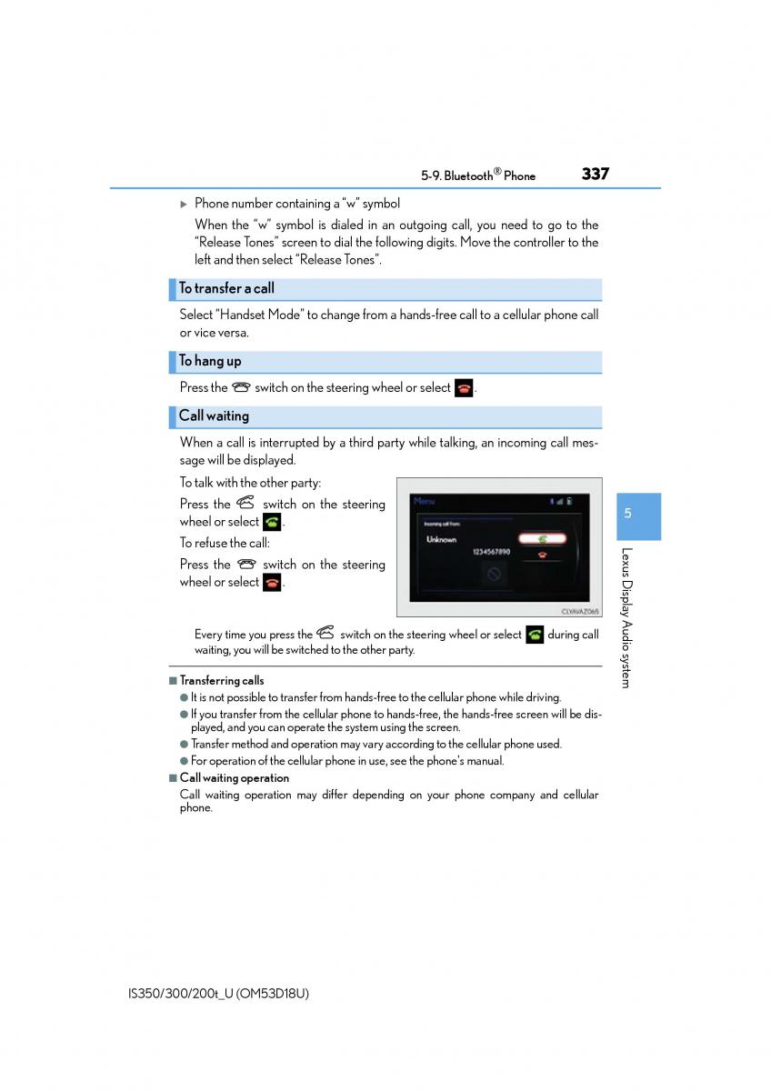 Lexus IS200t III 3 owners manual / page 337