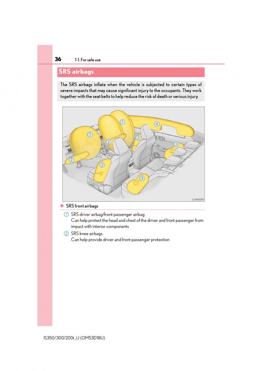 Lexus IS200t III 3 owners manual / page 36