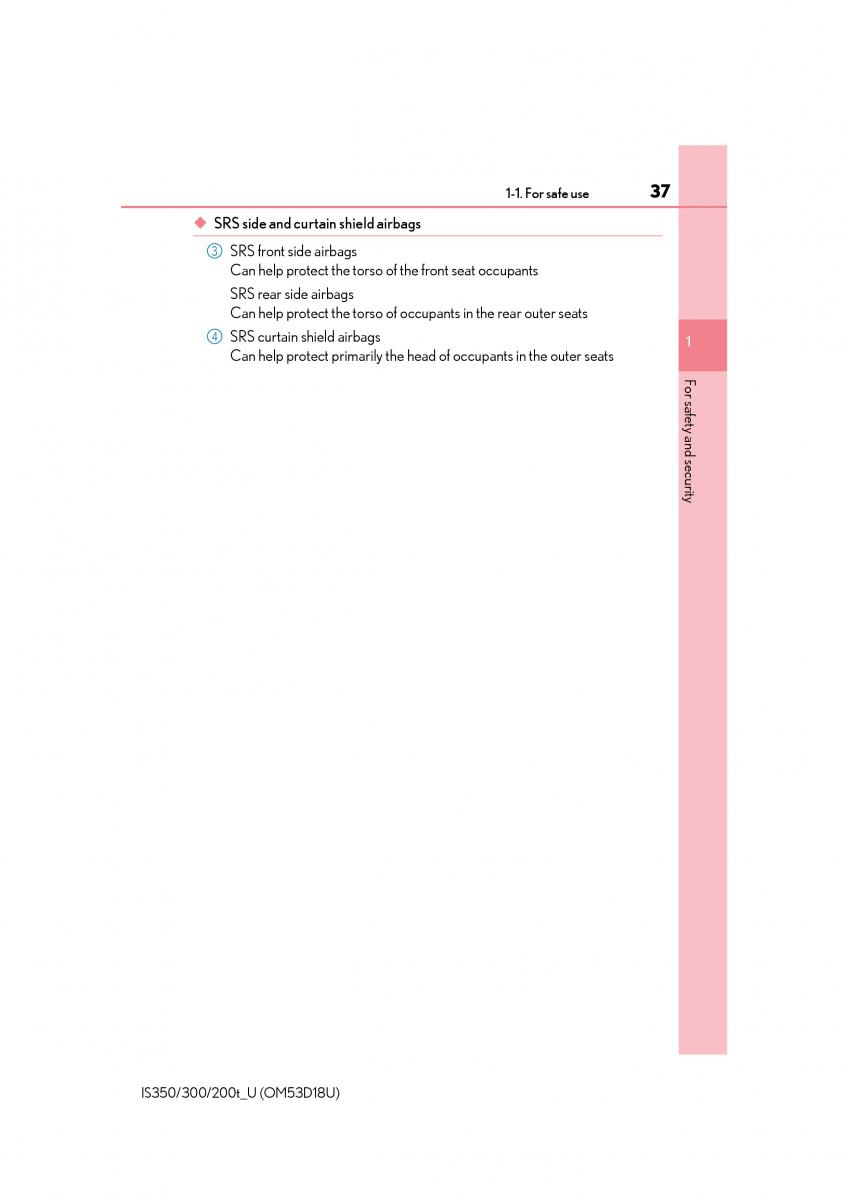 Lexus IS200t III 3 owners manual / page 37