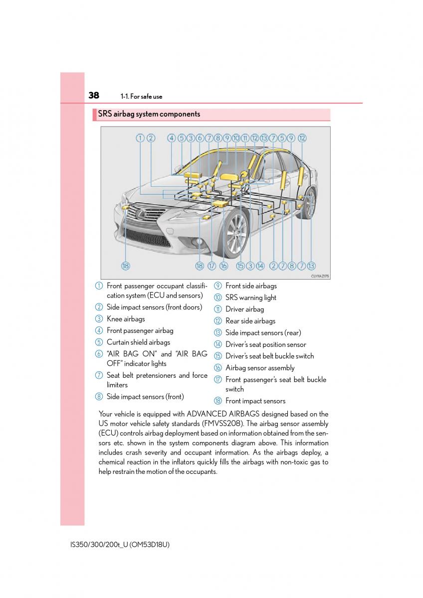 Lexus IS200t III 3 owners manual / page 38