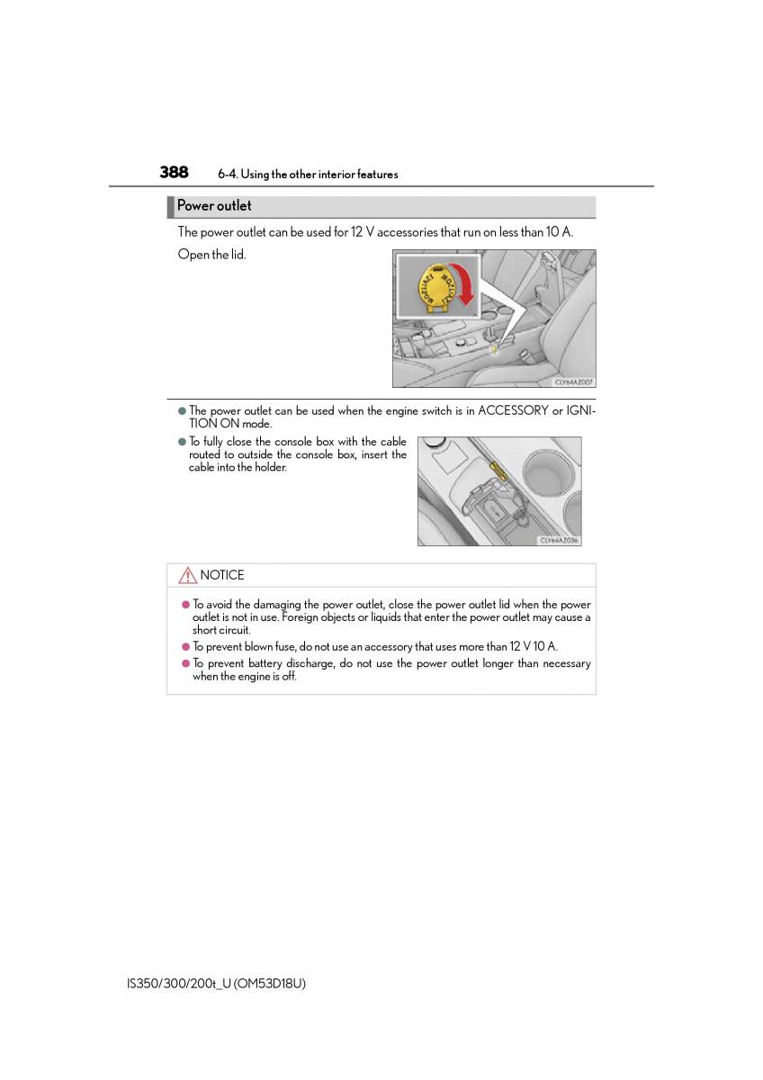 Lexus IS200t III 3 owners manual / page 388