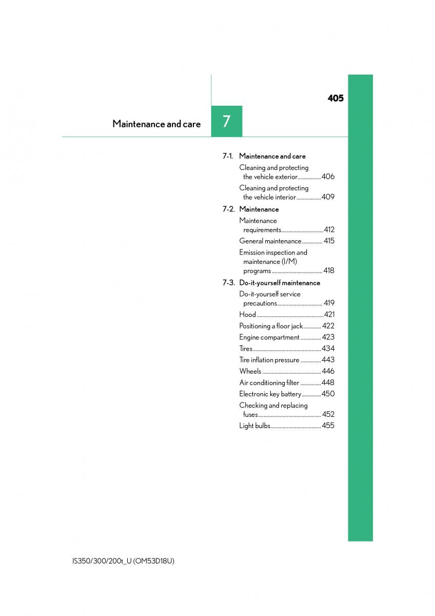 Lexus IS200t III 3 owners manual / page 405