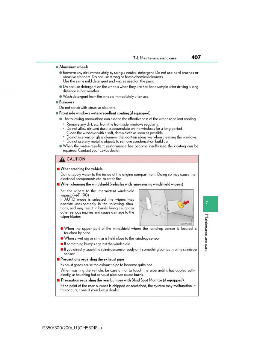 Lexus IS200t III 3 owners manual / page 407