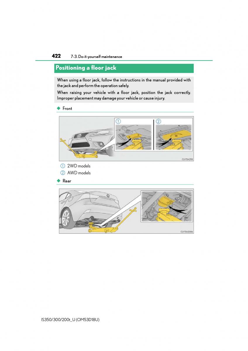 Lexus IS200t III 3 owners manual / page 422