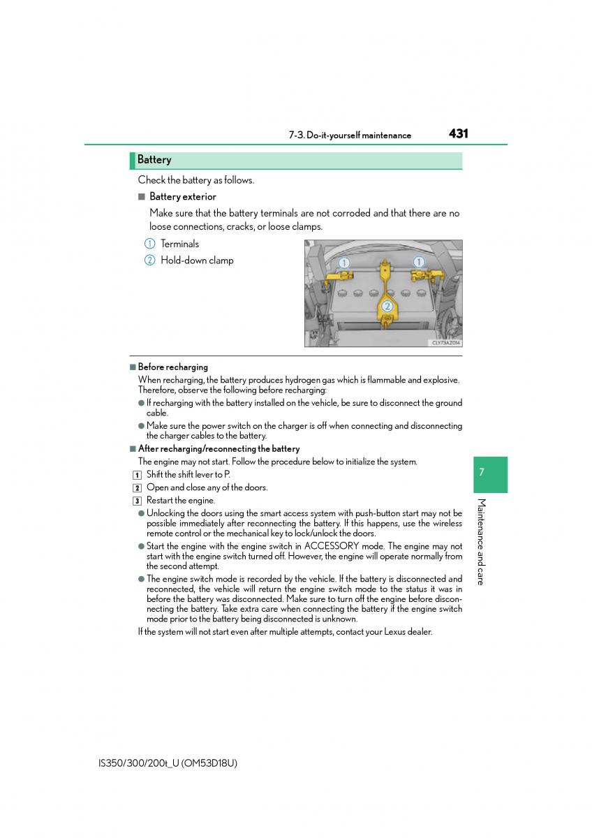 Lexus IS200t III 3 owners manual / page 431