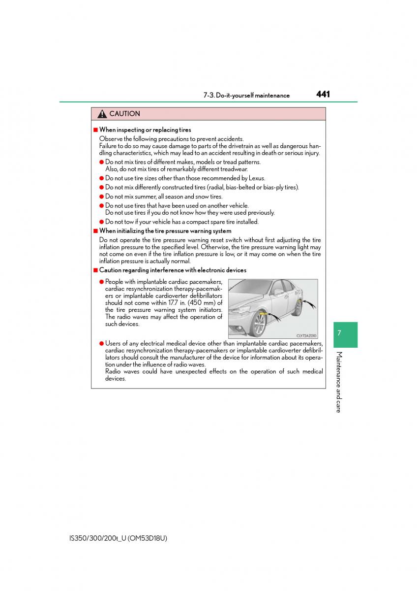 Lexus IS200t III 3 owners manual / page 441