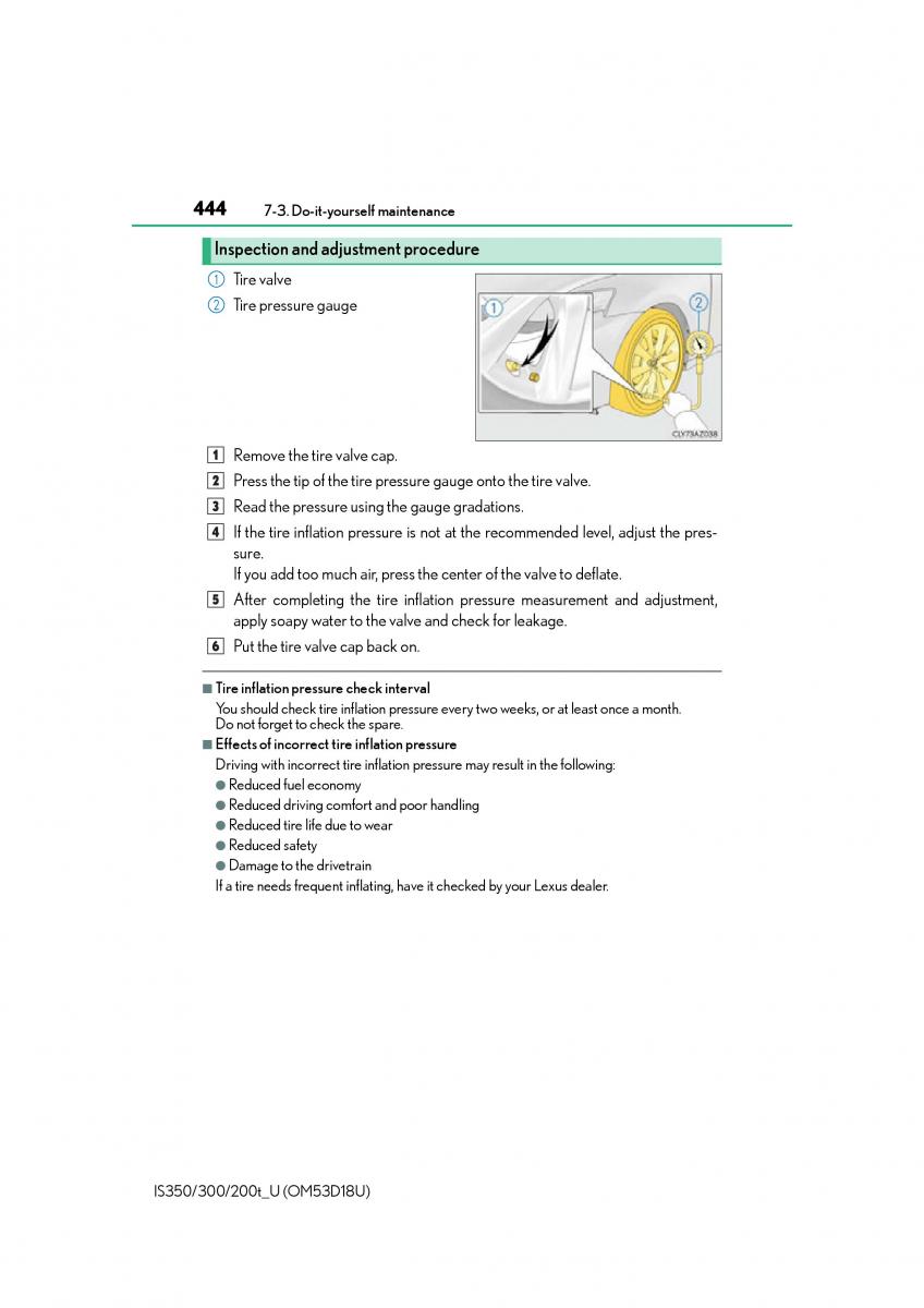 Lexus IS200t III 3 owners manual / page 444