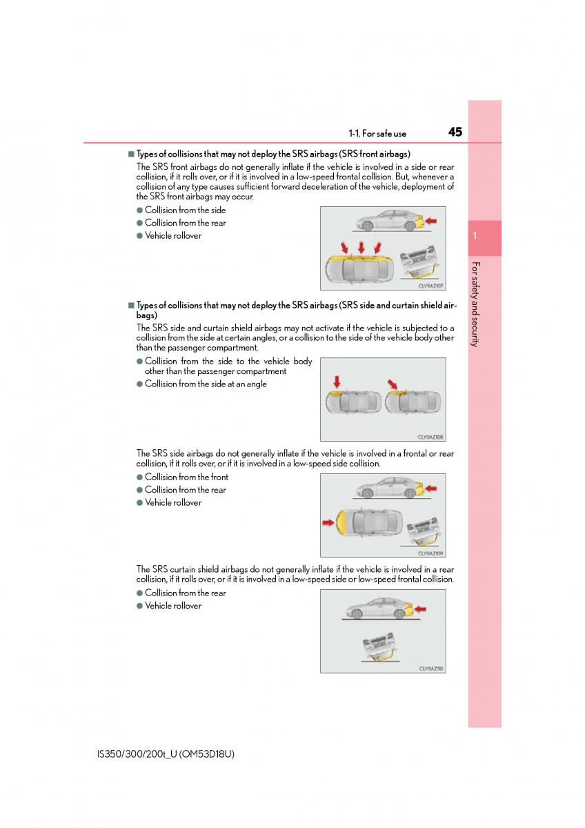 Lexus IS200t III 3 owners manual / page 45