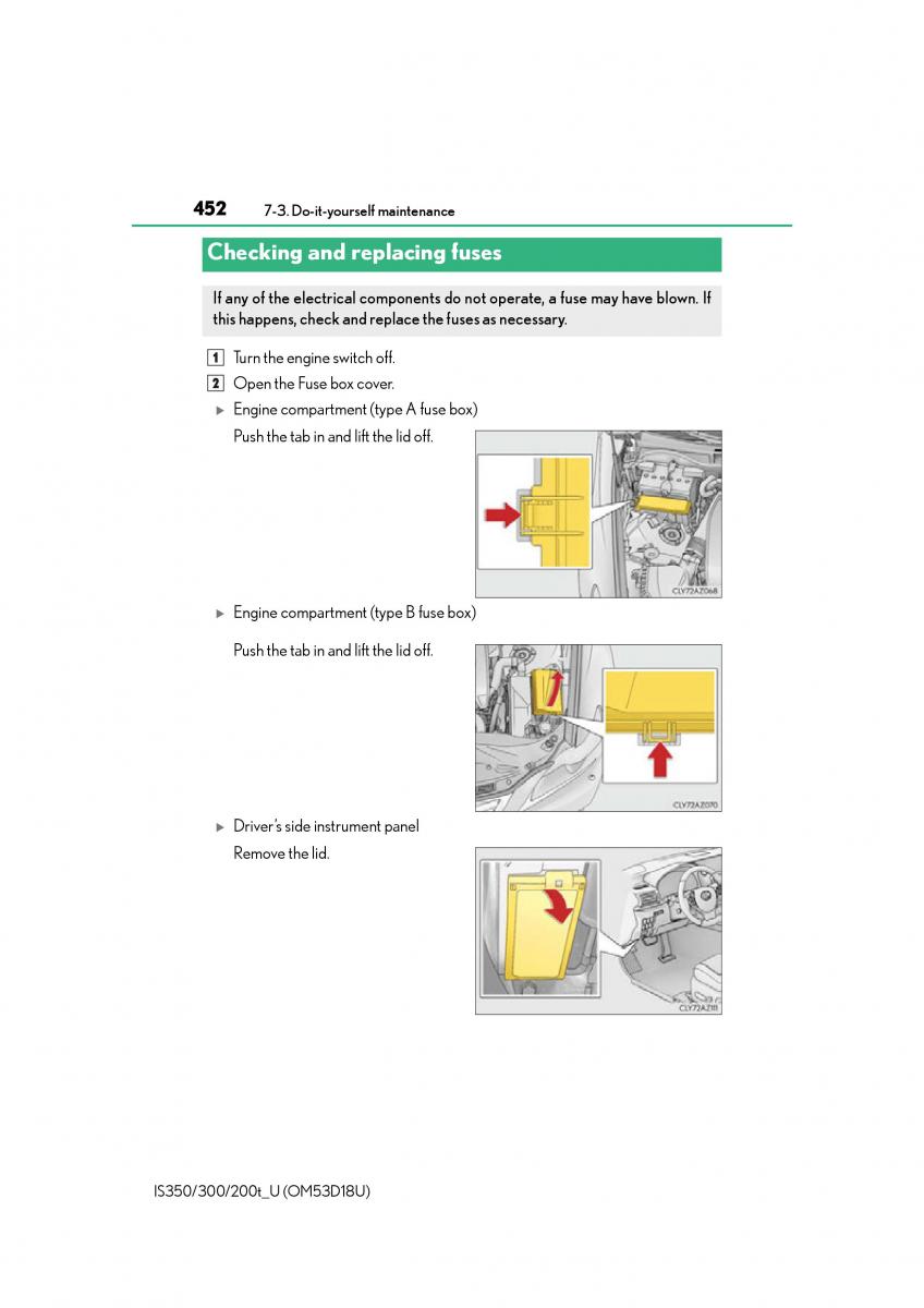 Lexus IS200t III 3 owners manual / page 452