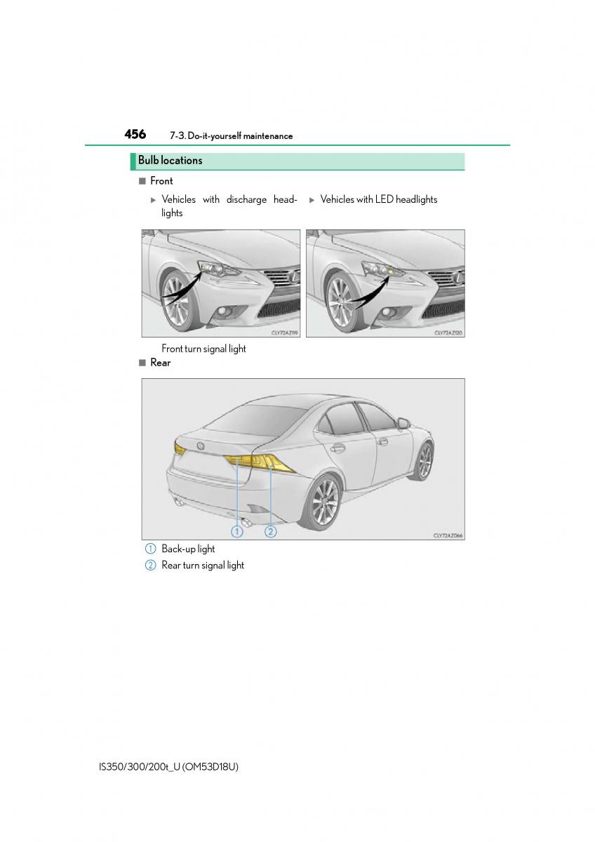 Lexus IS200t III 3 owners manual / page 456