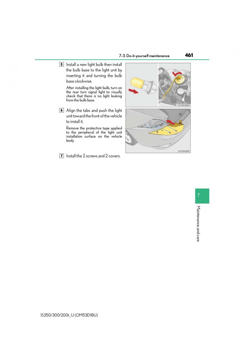 Lexus IS200t III 3 owners manual / page 461