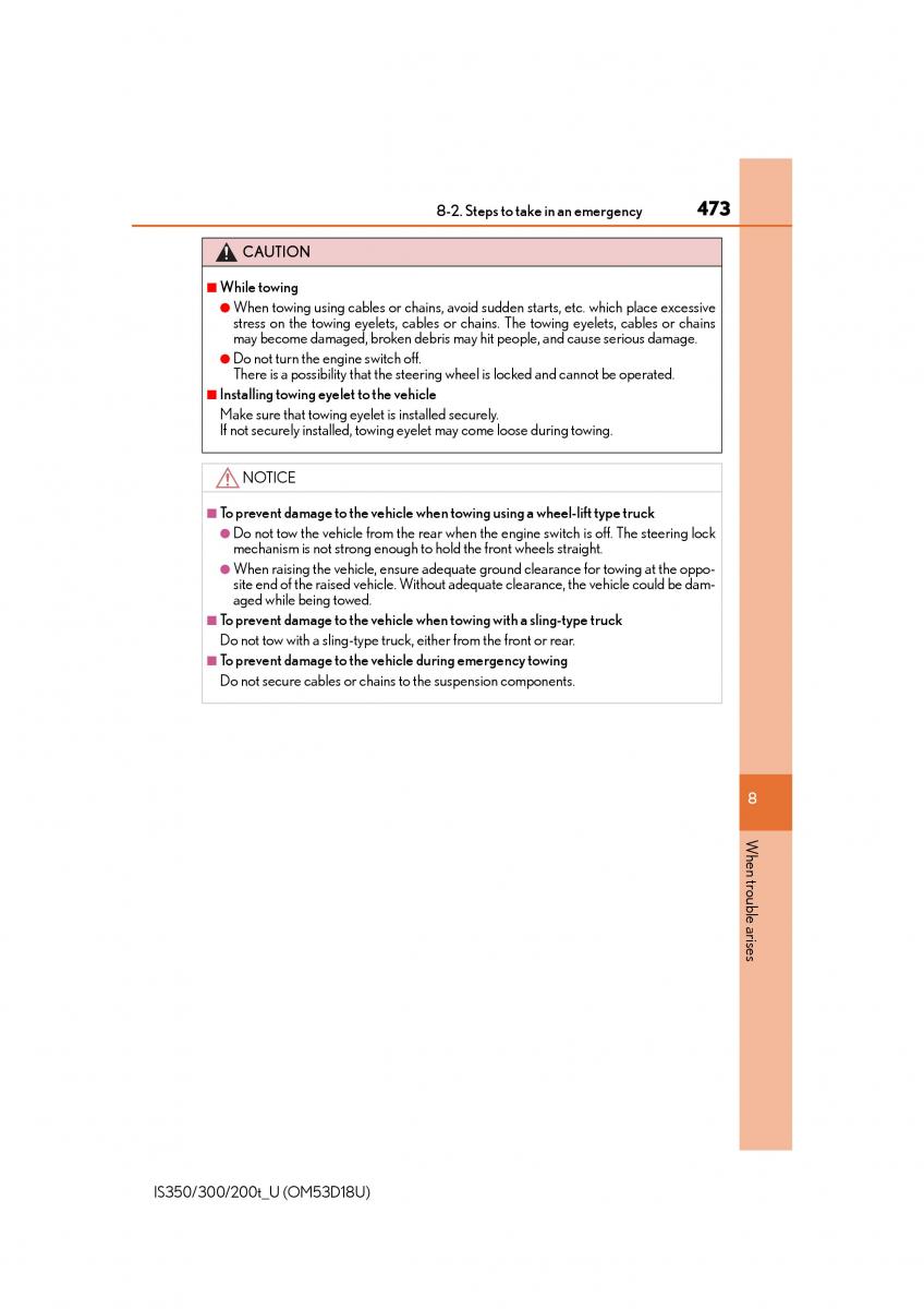 Lexus IS200t III 3 owners manual / page 473