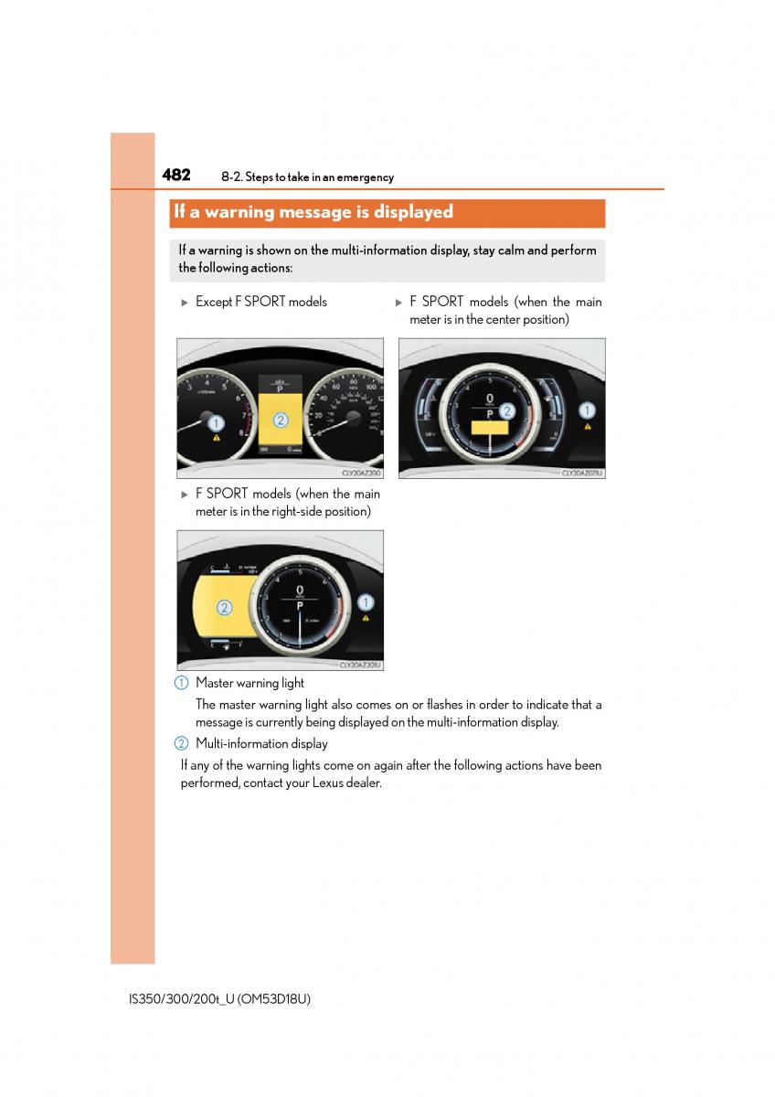 Lexus IS200t III 3 owners manual / page 482