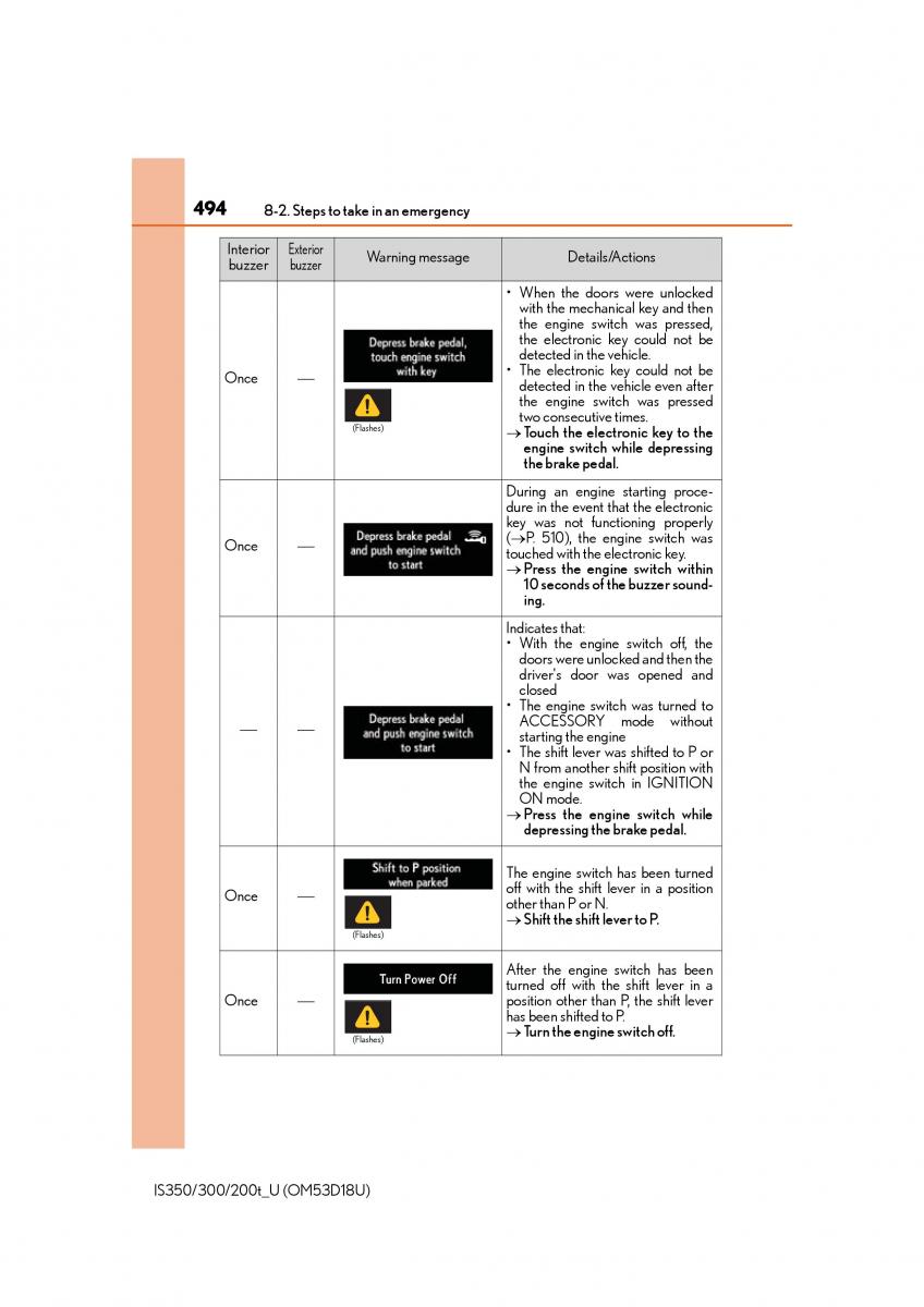 Lexus IS200t III 3 owners manual / page 494