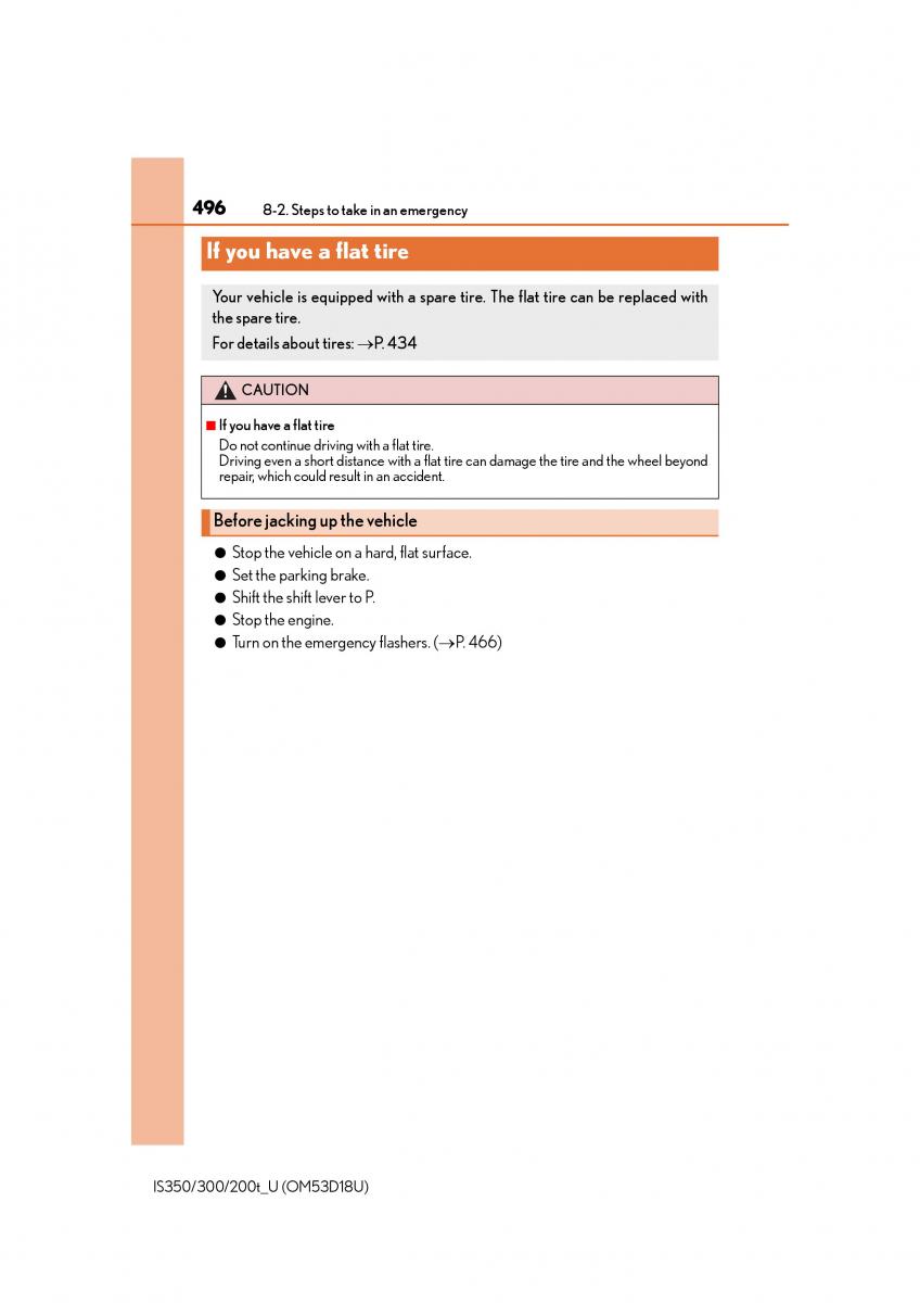 Lexus IS200t III 3 owners manual / page 496
