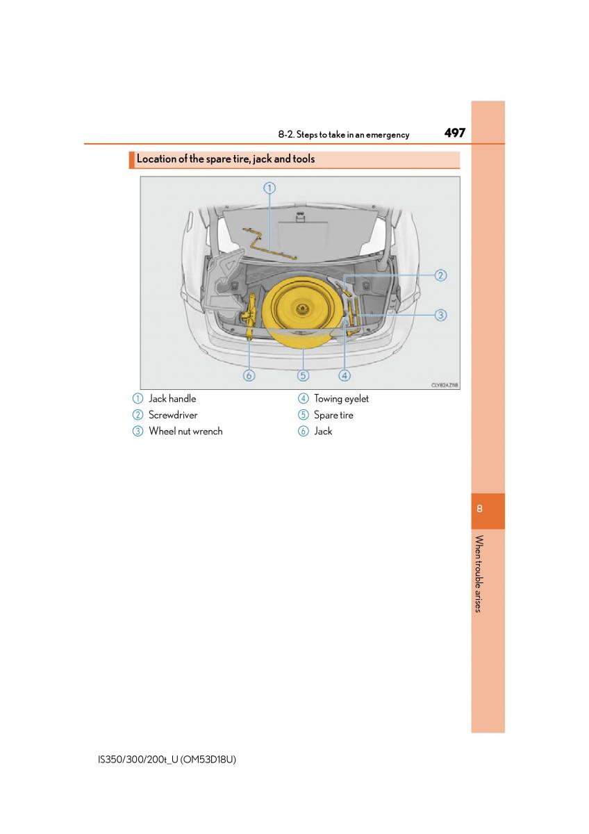 Lexus IS200t III 3 owners manual / page 497