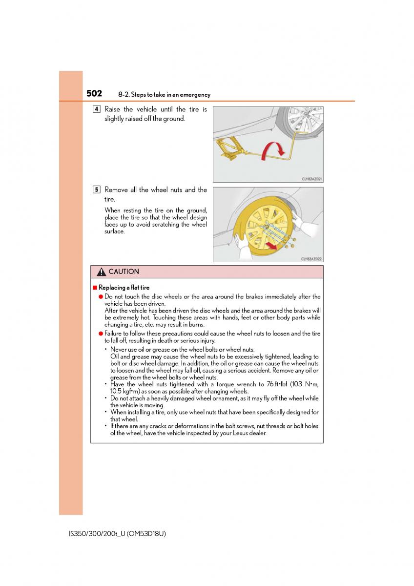 Lexus IS200t III 3 owners manual / page 502