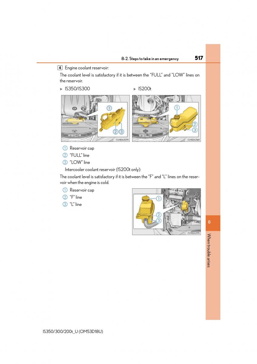 Lexus IS200t III 3 owners manual / page 517