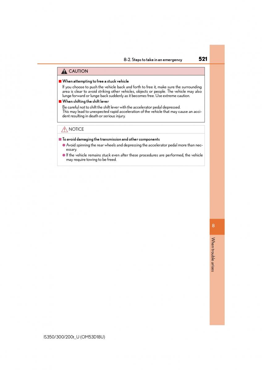 Lexus IS200t III 3 owners manual / page 521