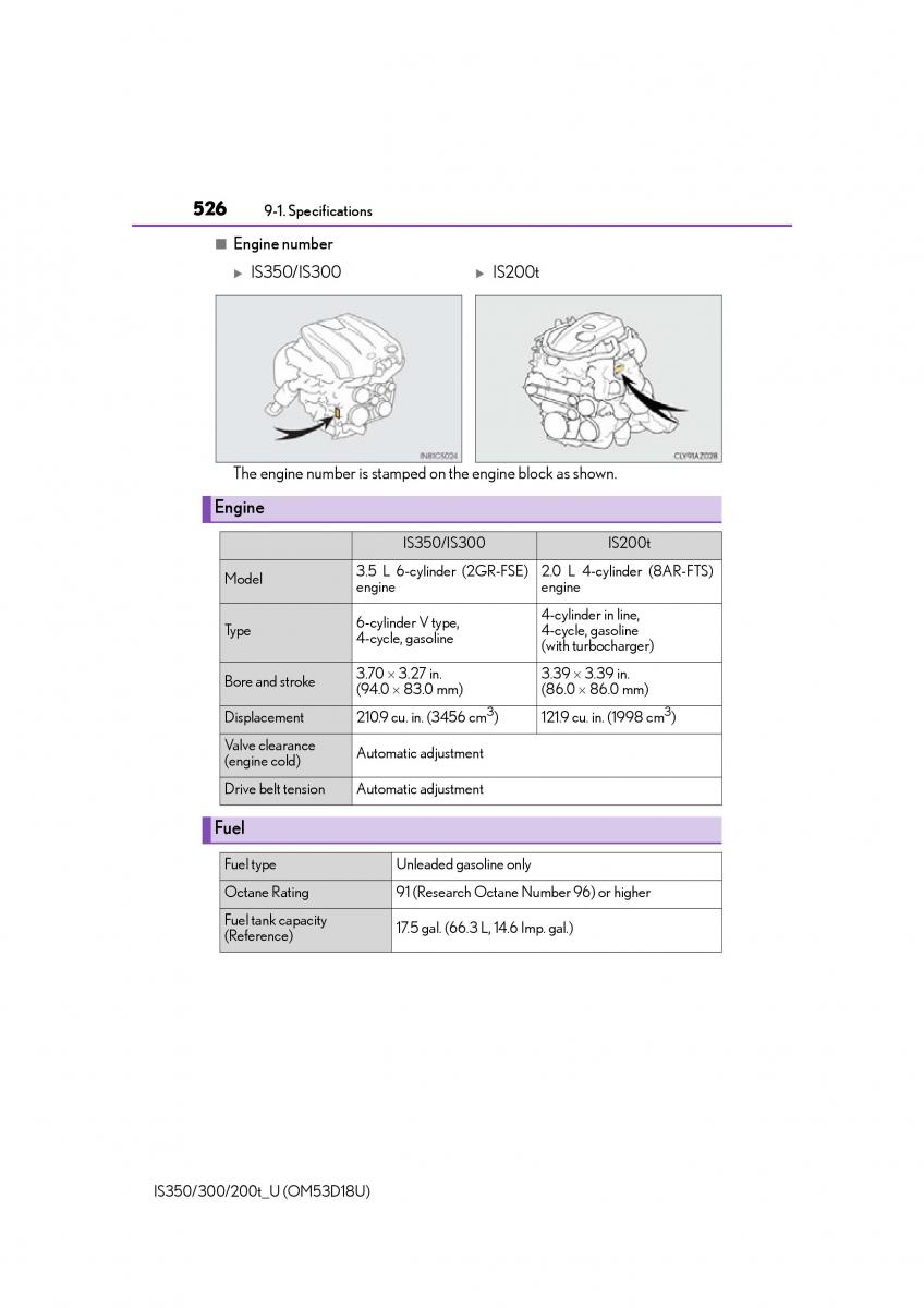 Lexus IS200t III 3 owners manual / page 526