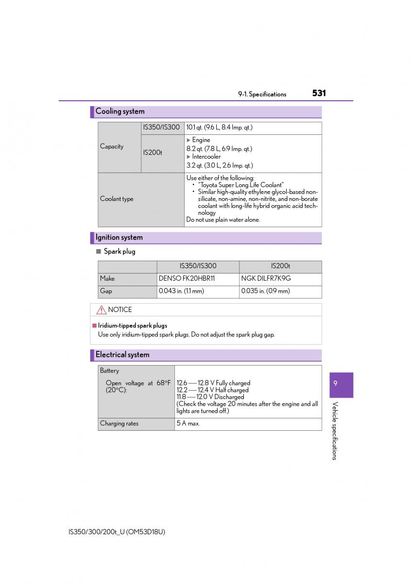 Lexus IS200t III 3 owners manual / page 531