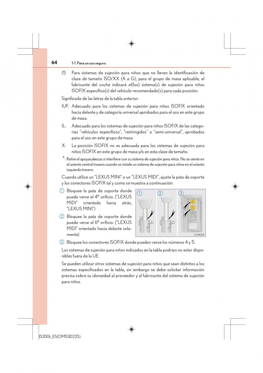 Lexus IS200t III 3 manual del propietario / page 64