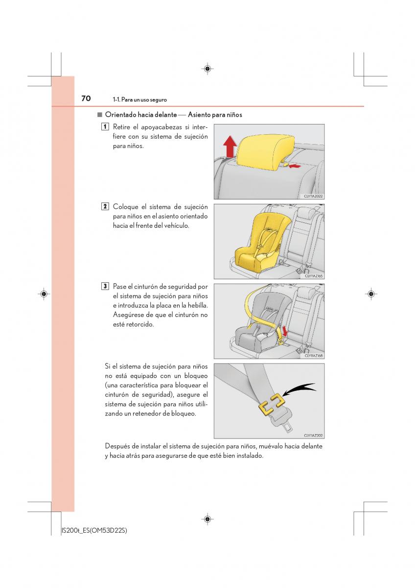 Lexus IS200t III 3 manual del propietario / page 70