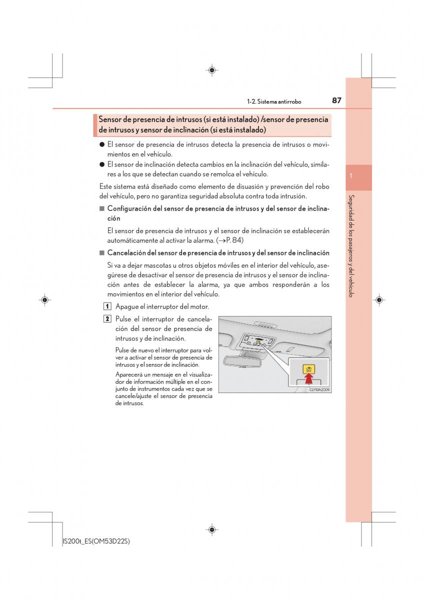 Lexus IS200t III 3 manual del propietario / page 87