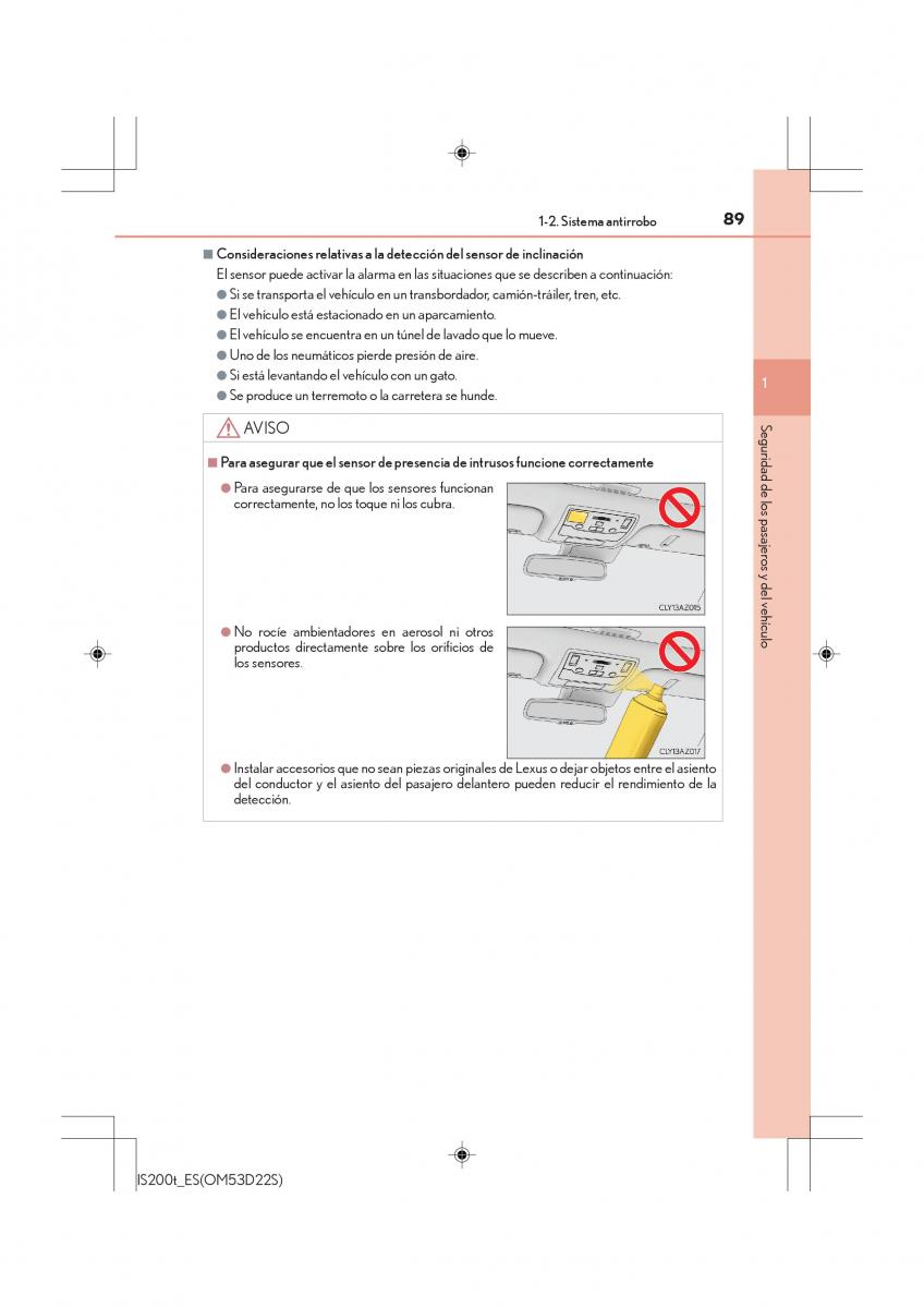 Lexus IS200t III 3 manual del propietario / page 89