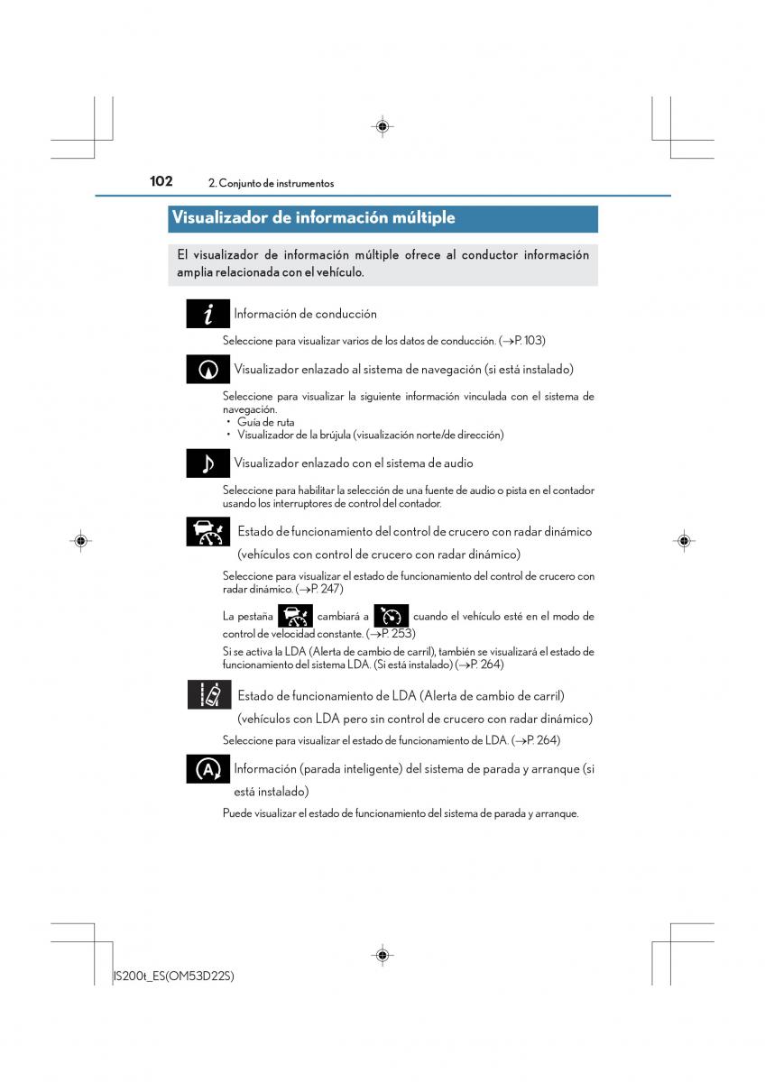Lexus IS200t III 3 manual del propietario / page 102