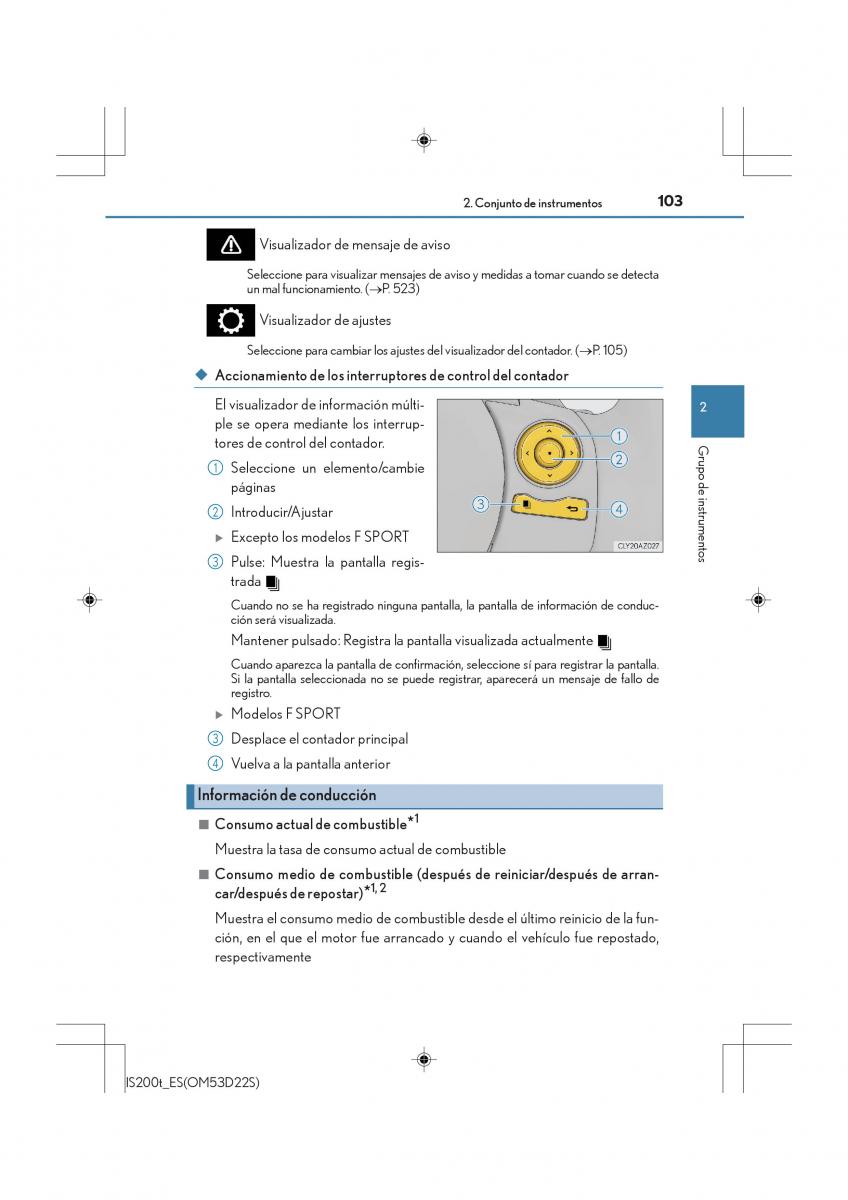 Lexus IS200t III 3 manual del propietario / page 103