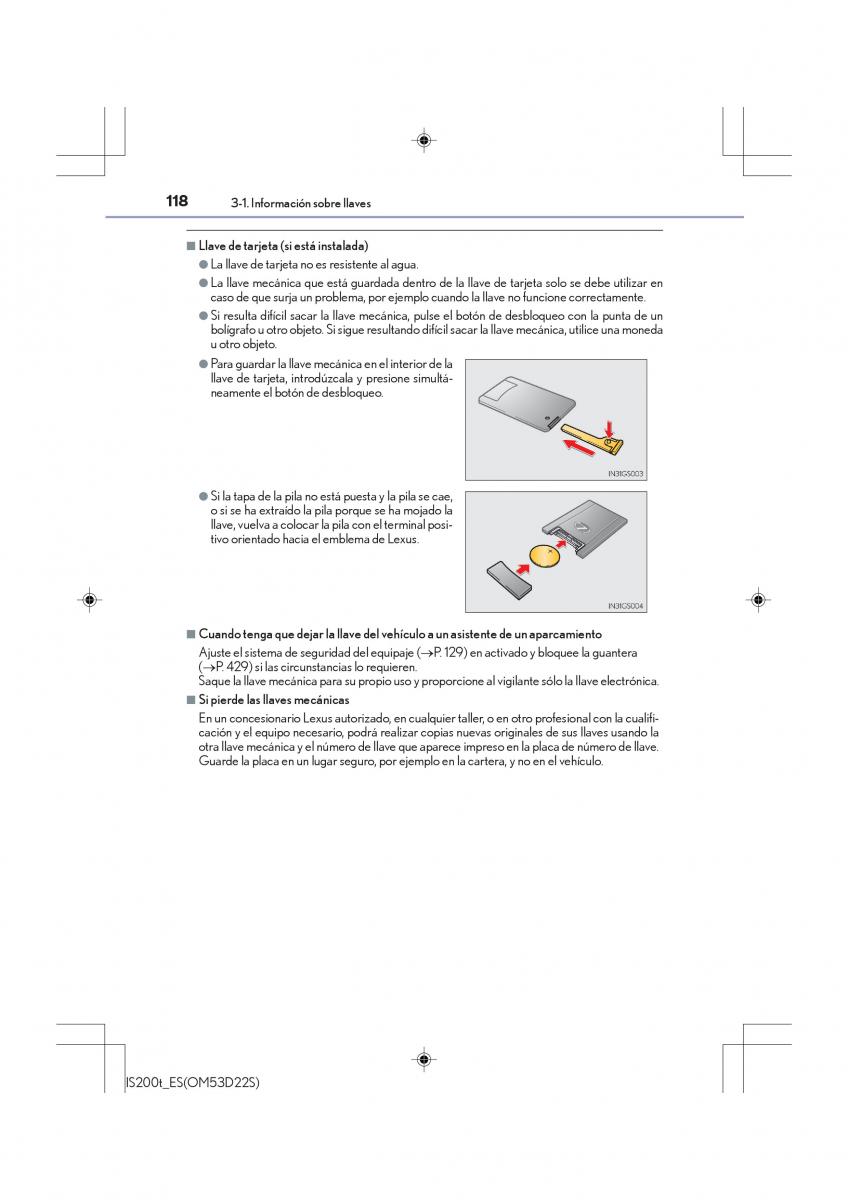 Lexus IS200t III 3 manual del propietario / page 118