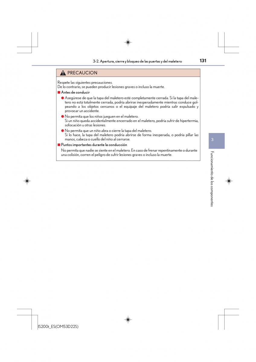 Lexus IS200t III 3 manual del propietario / page 131