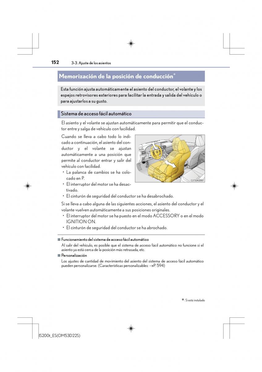 Lexus IS200t III 3 manual del propietario / page 152